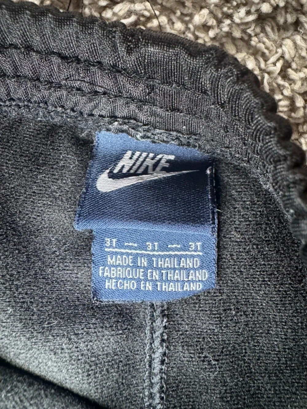 Nike Toddler Sweatpants 3T Black Athletic Joggers Neon Green Swoosh - Picture 3 of 3